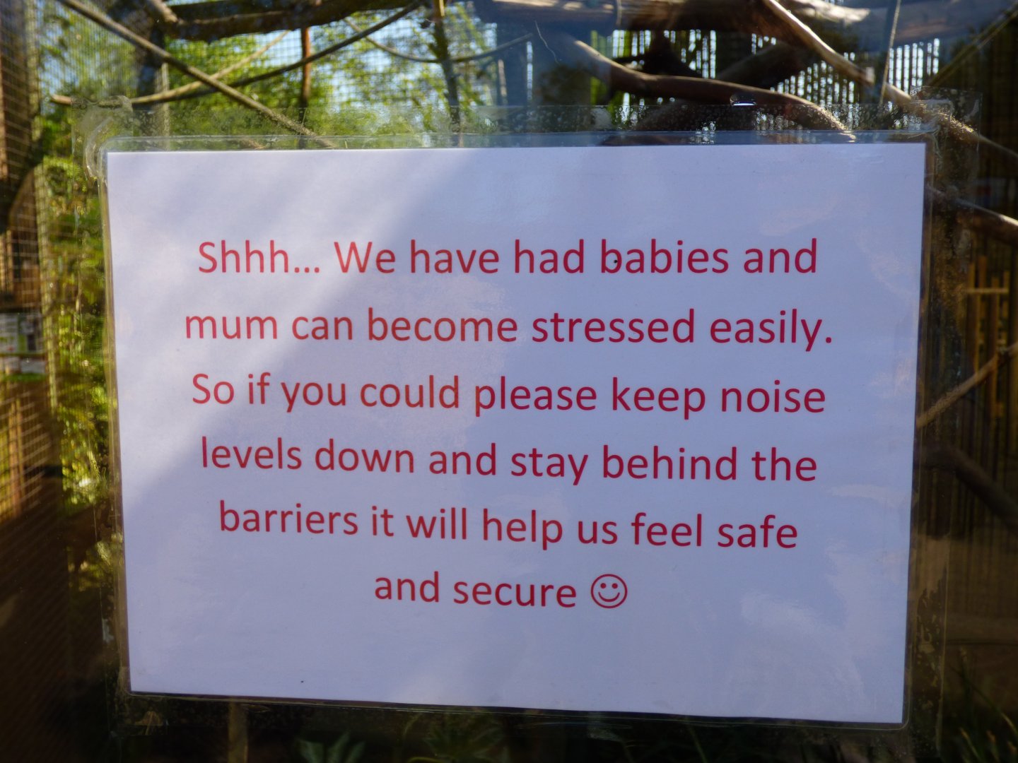 Signage on Cotton-Top Tamarin Exhibit