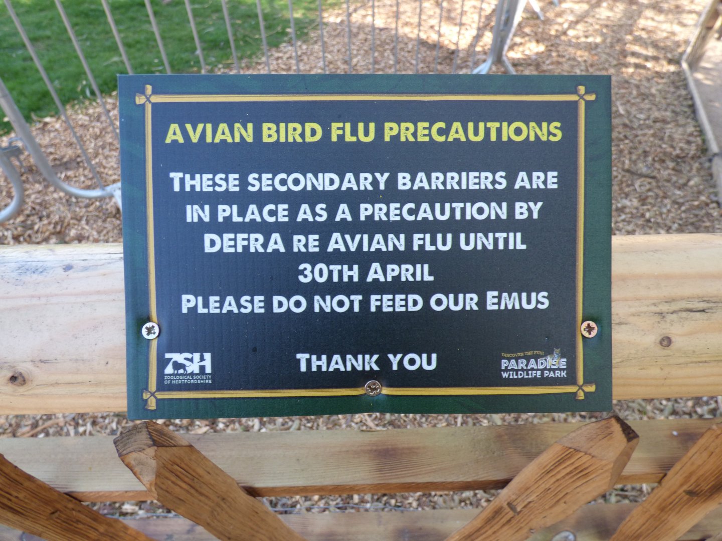 Signage on Emu Enclosure