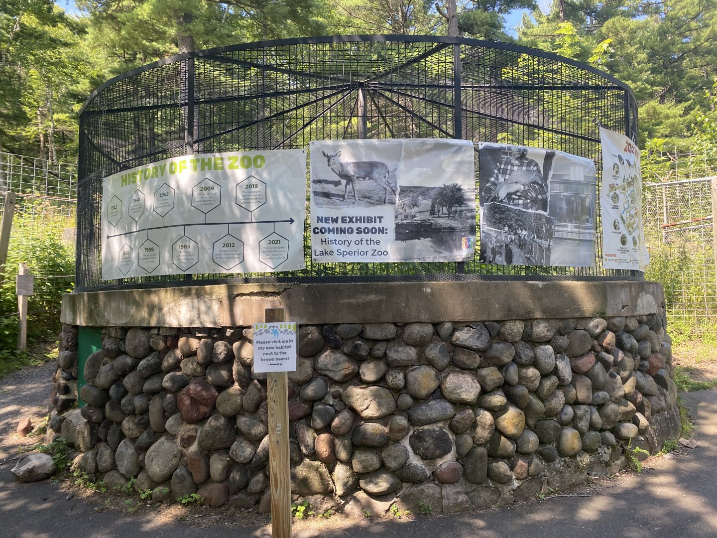 Signage on Former Common Raven Exhibit