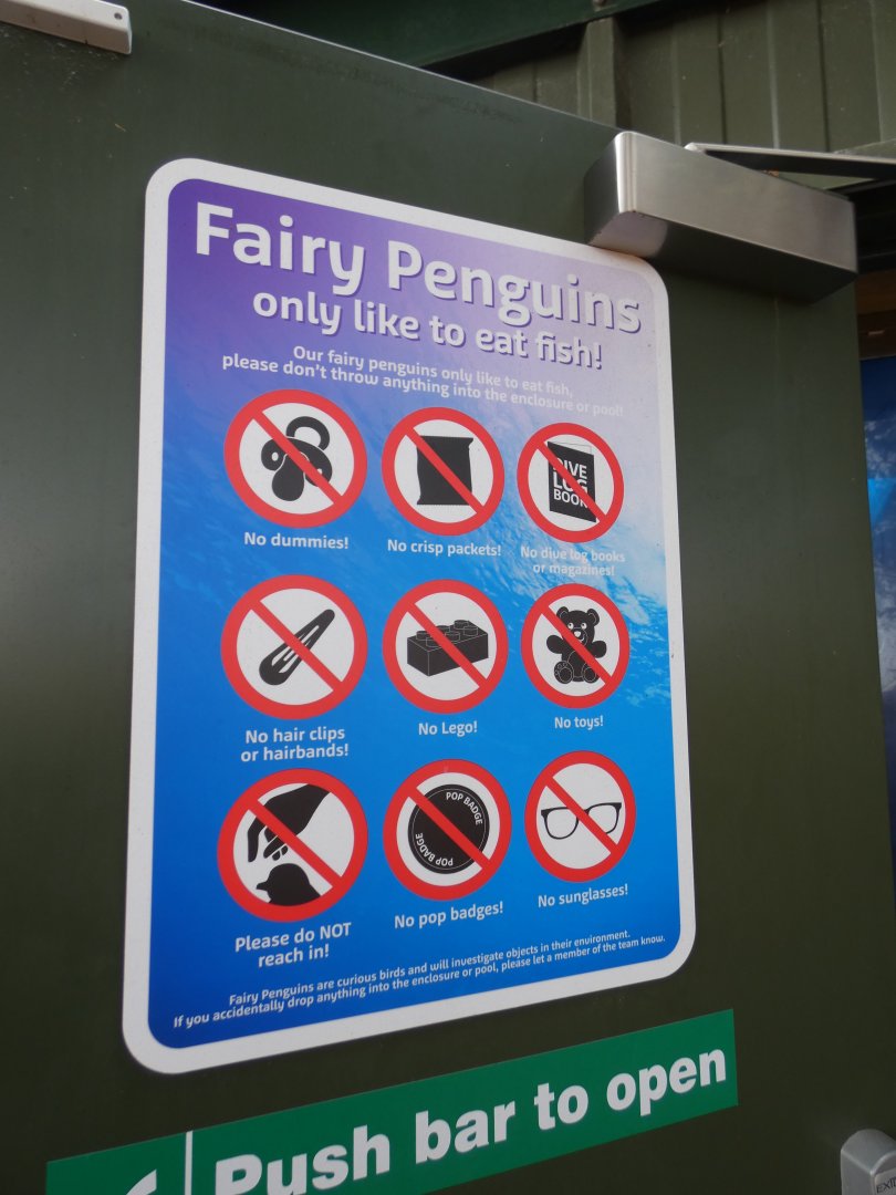 Signage on Little Blue Penguin enclosure