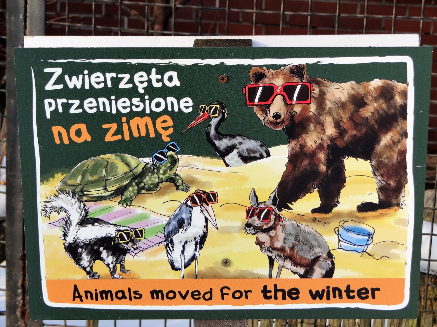 Signage on temporary empty cages