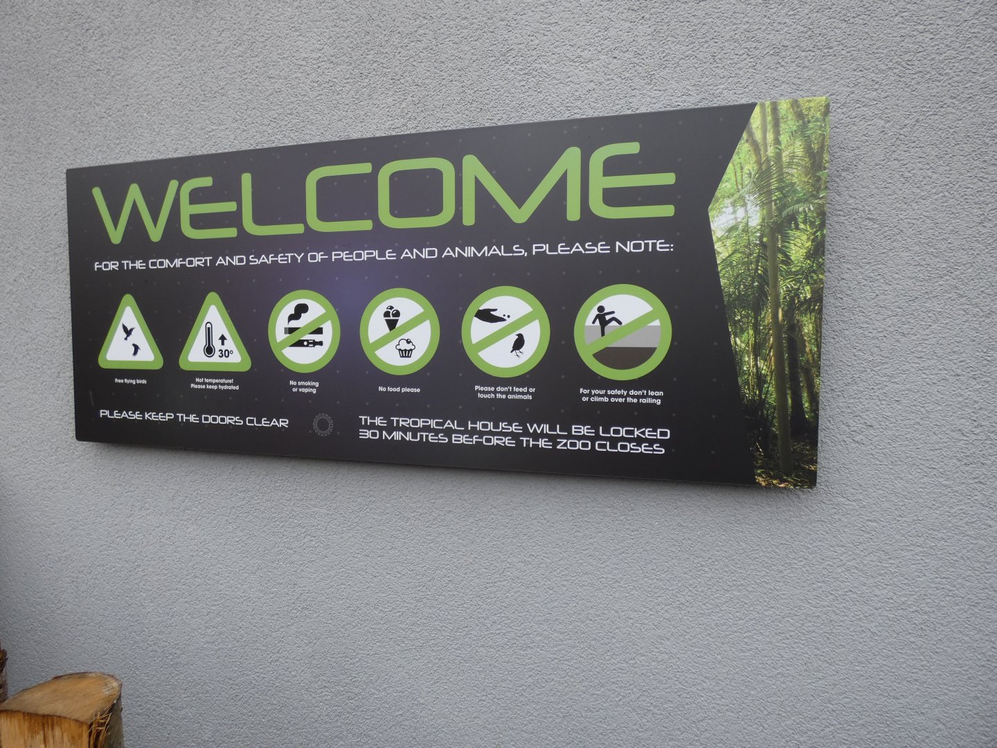 Signage on Tropical House entrance