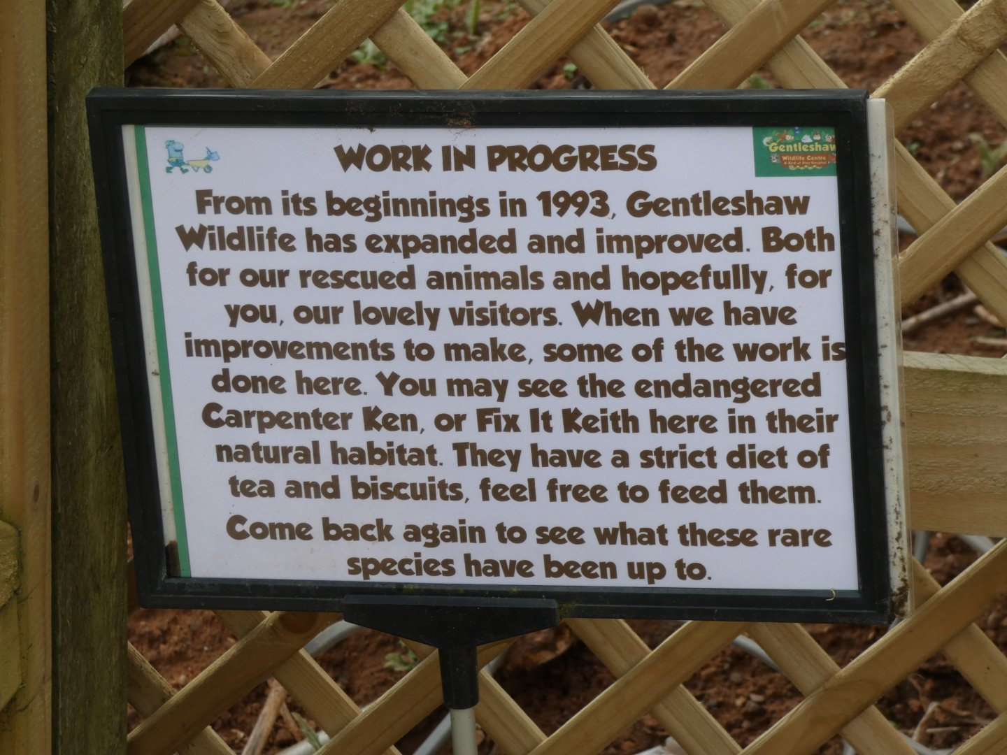 Signage on work at Gentleshaw