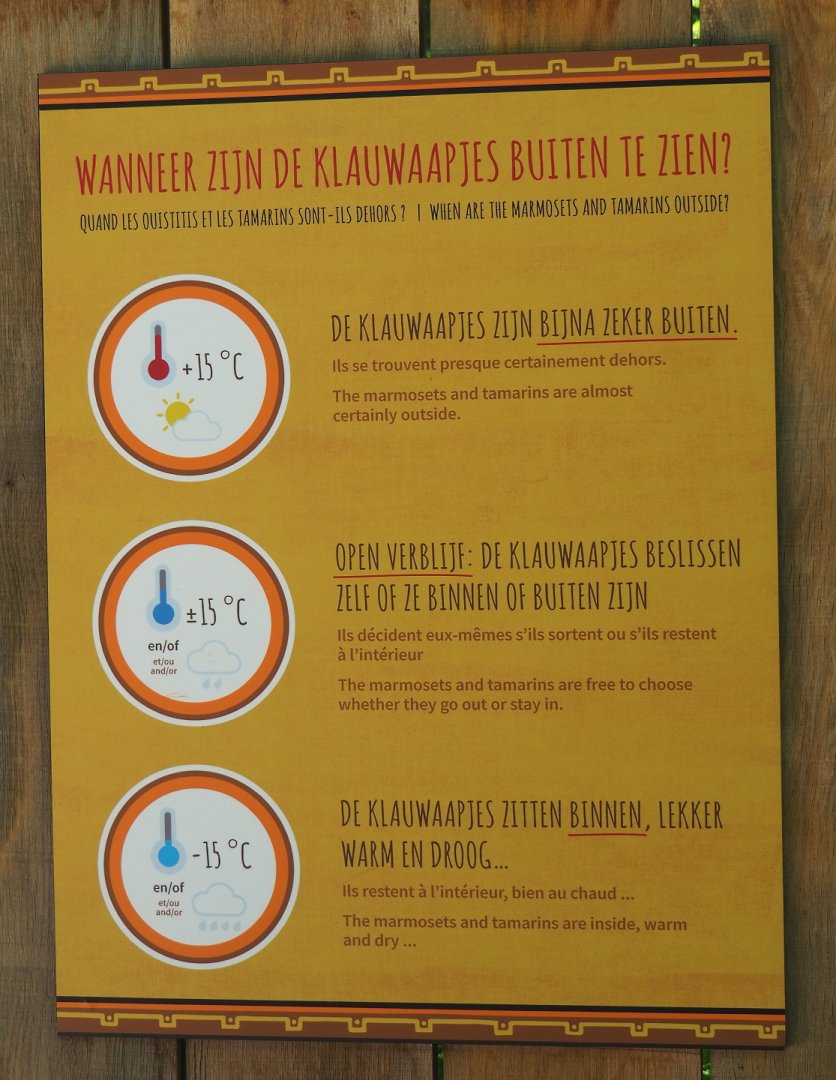 Signage When are the callitrichids outdoors? - 2021-06-01