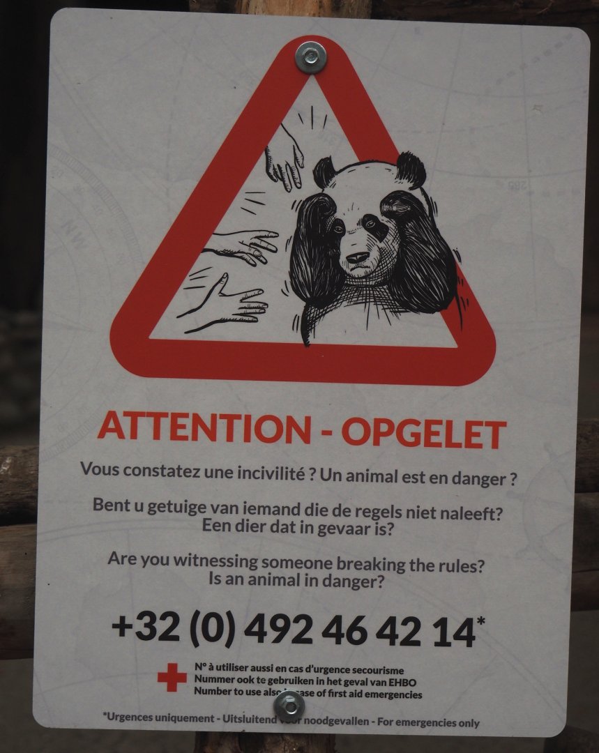 Signage with emergency number, 2024-09-17