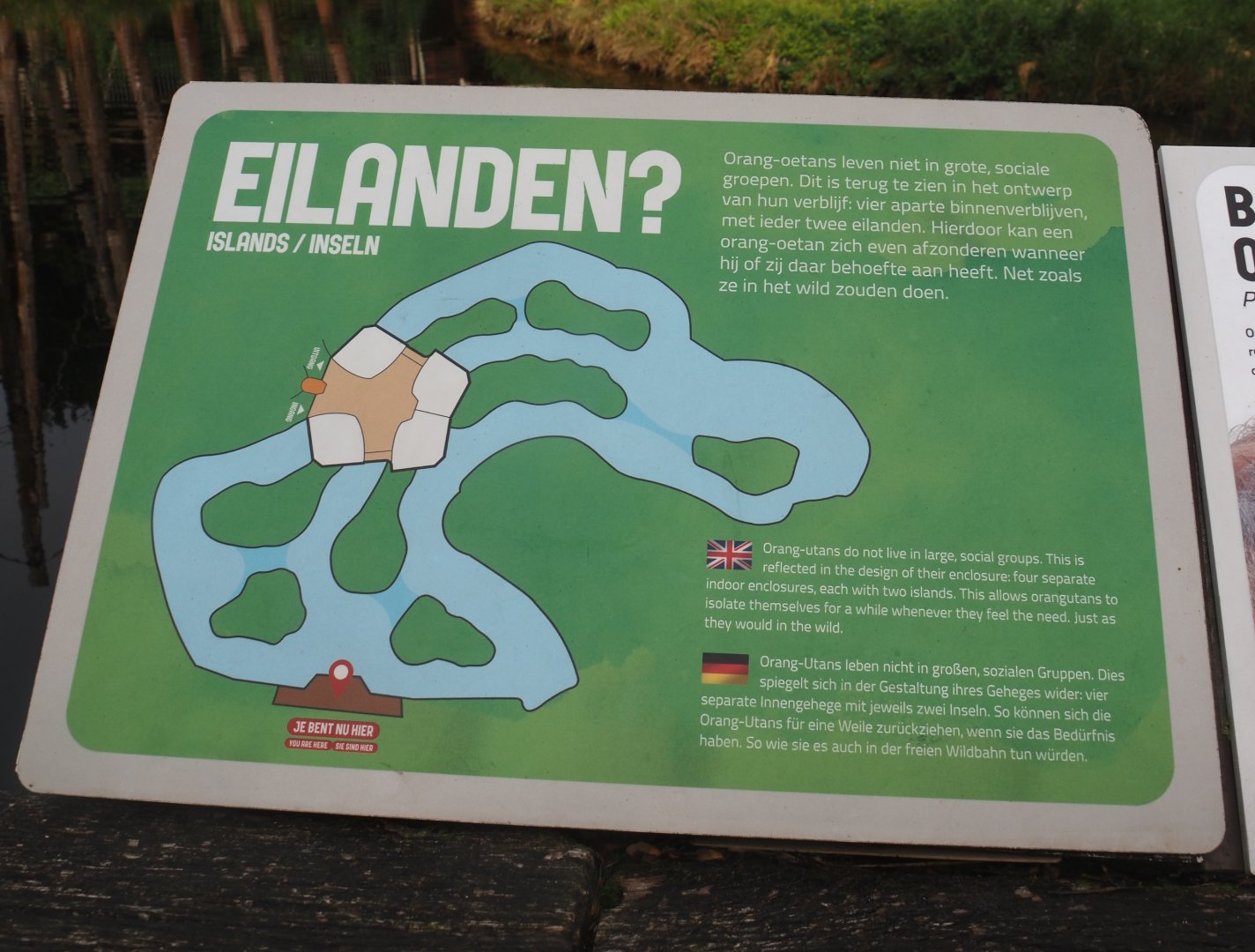 Signage with map of the Bornean orangutan islands, 2024-08-18