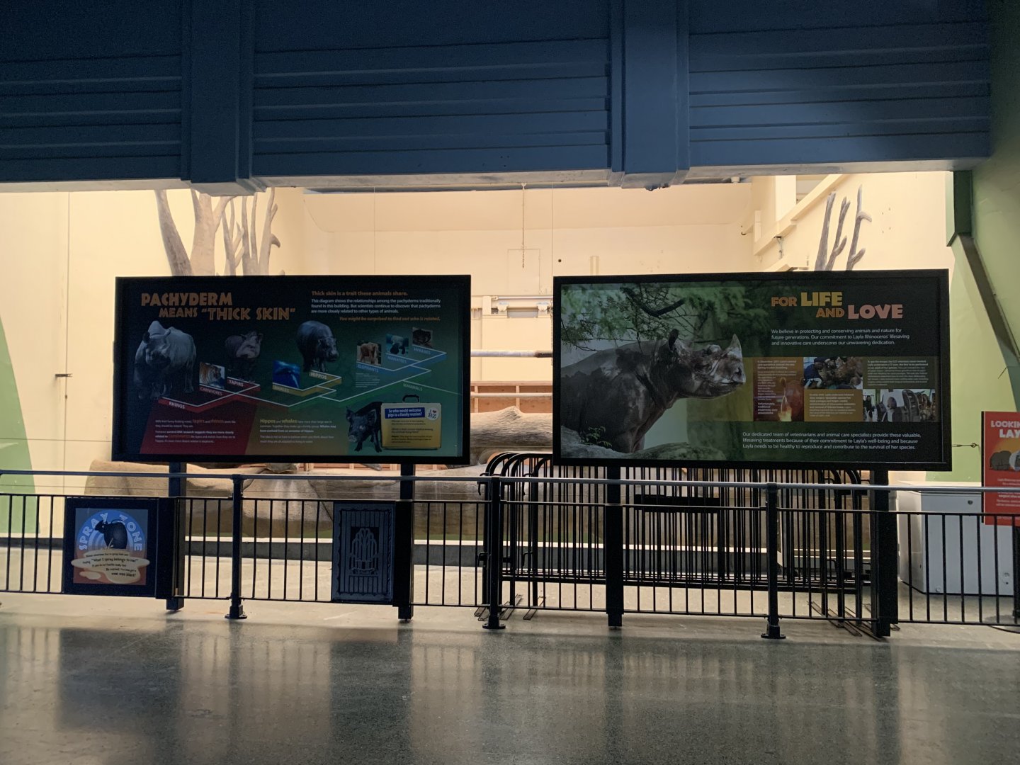 Signs in front of one of Layla’s rooms