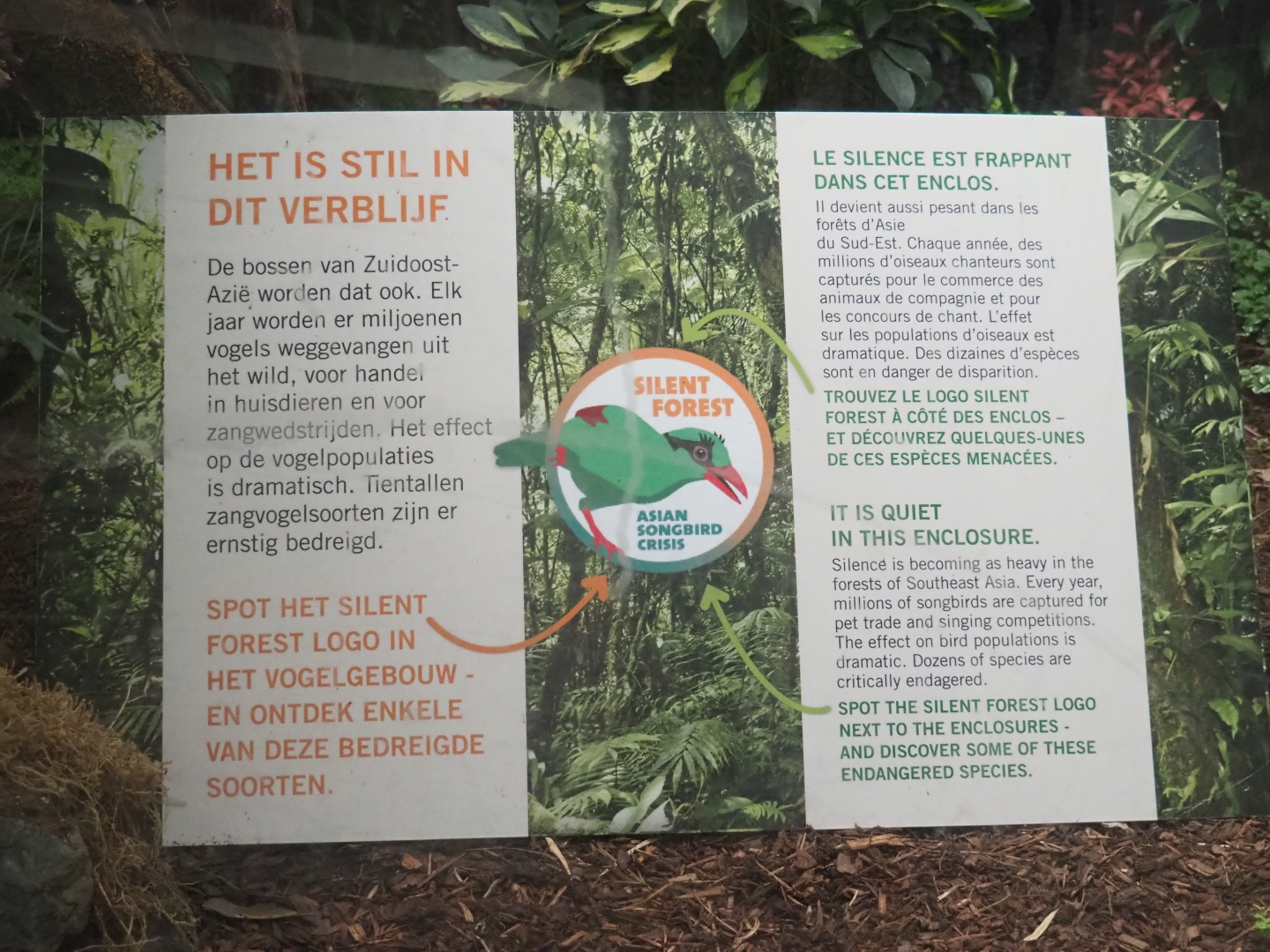 Silent Forest campaign education sign