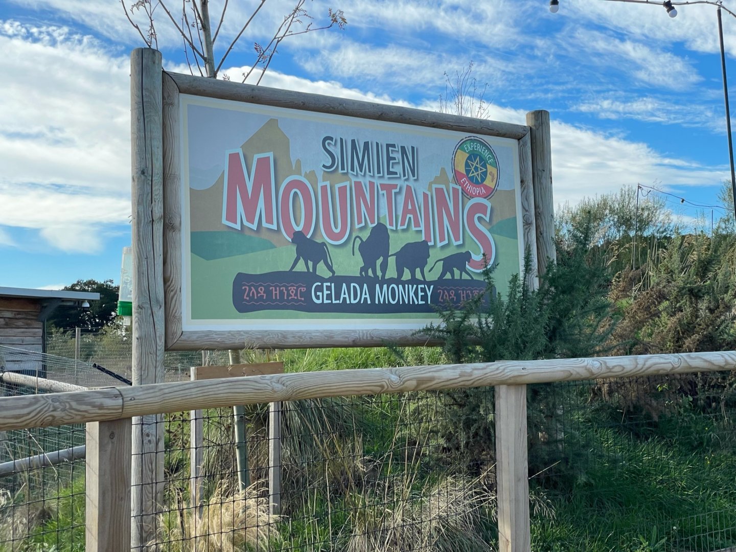 Simien Mountains Sign at Yorkshire Wildlife Park (October 2021)