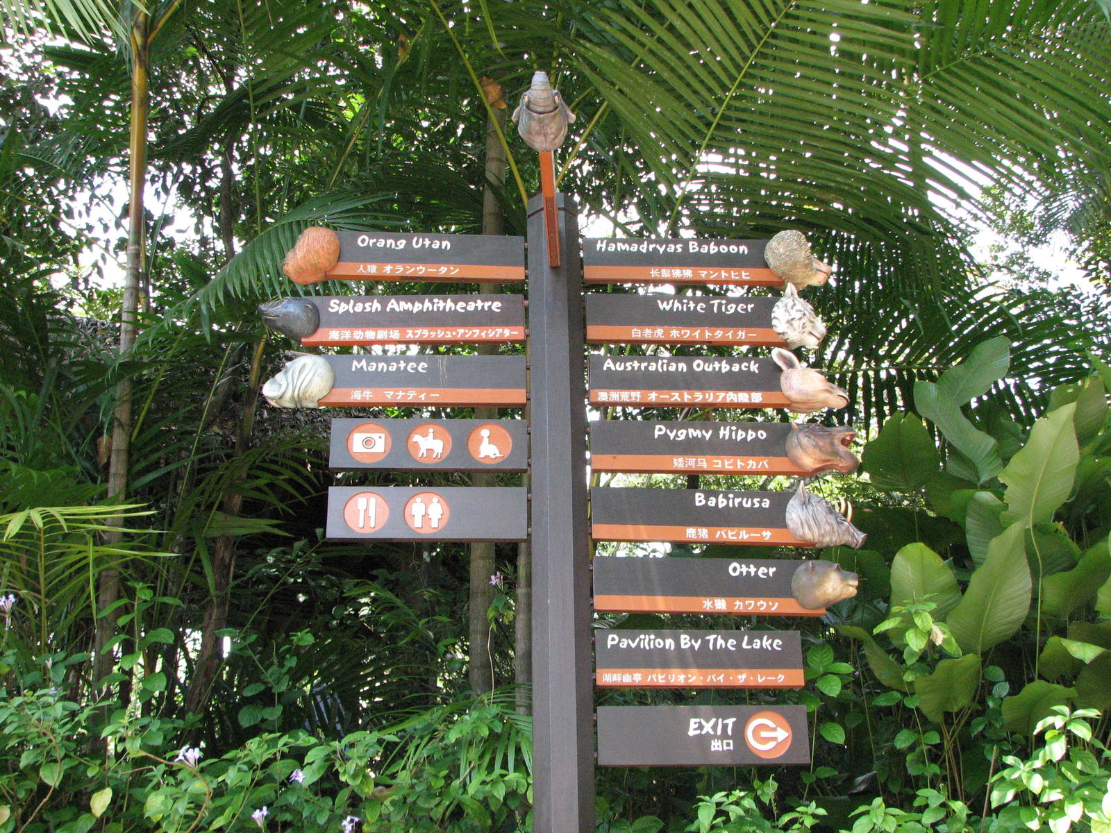 Singapore Zoo 2008 - Excellent signpost in Singapore Zoo