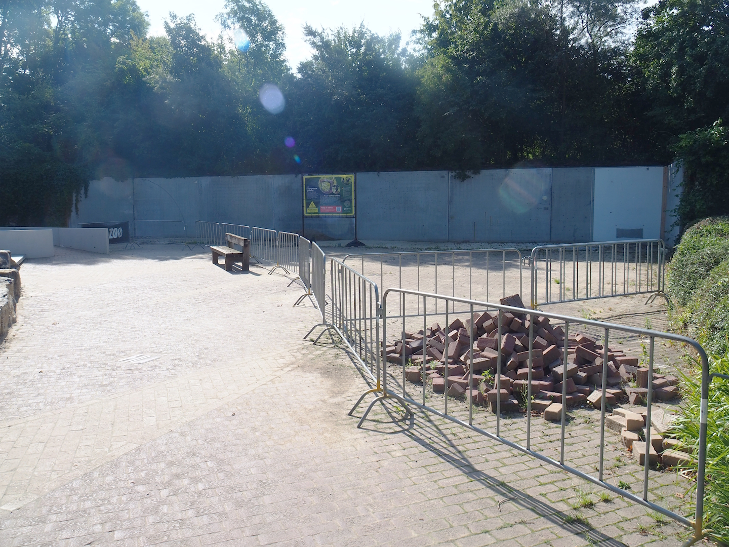 Site of former entrance building - Construction site for new Eurasian eagle owl/Black stork/Raven aviary, 2023-07-18