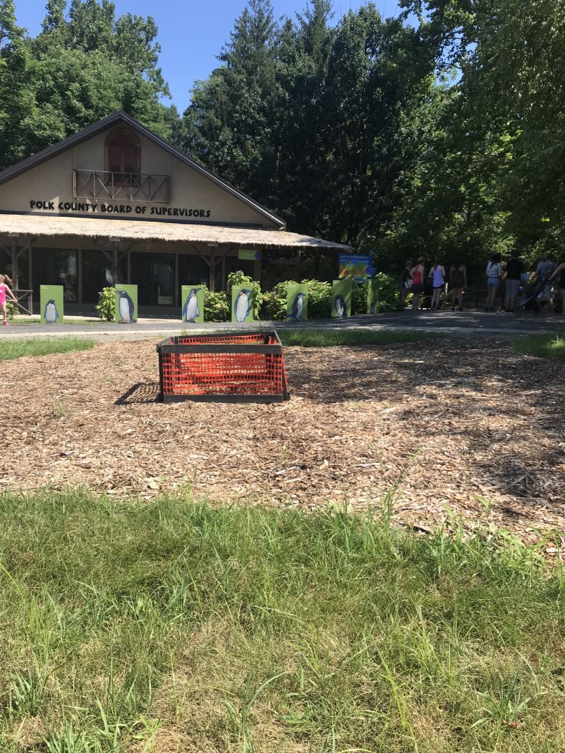 Site of former king vulture and squirrel monkey exhibit