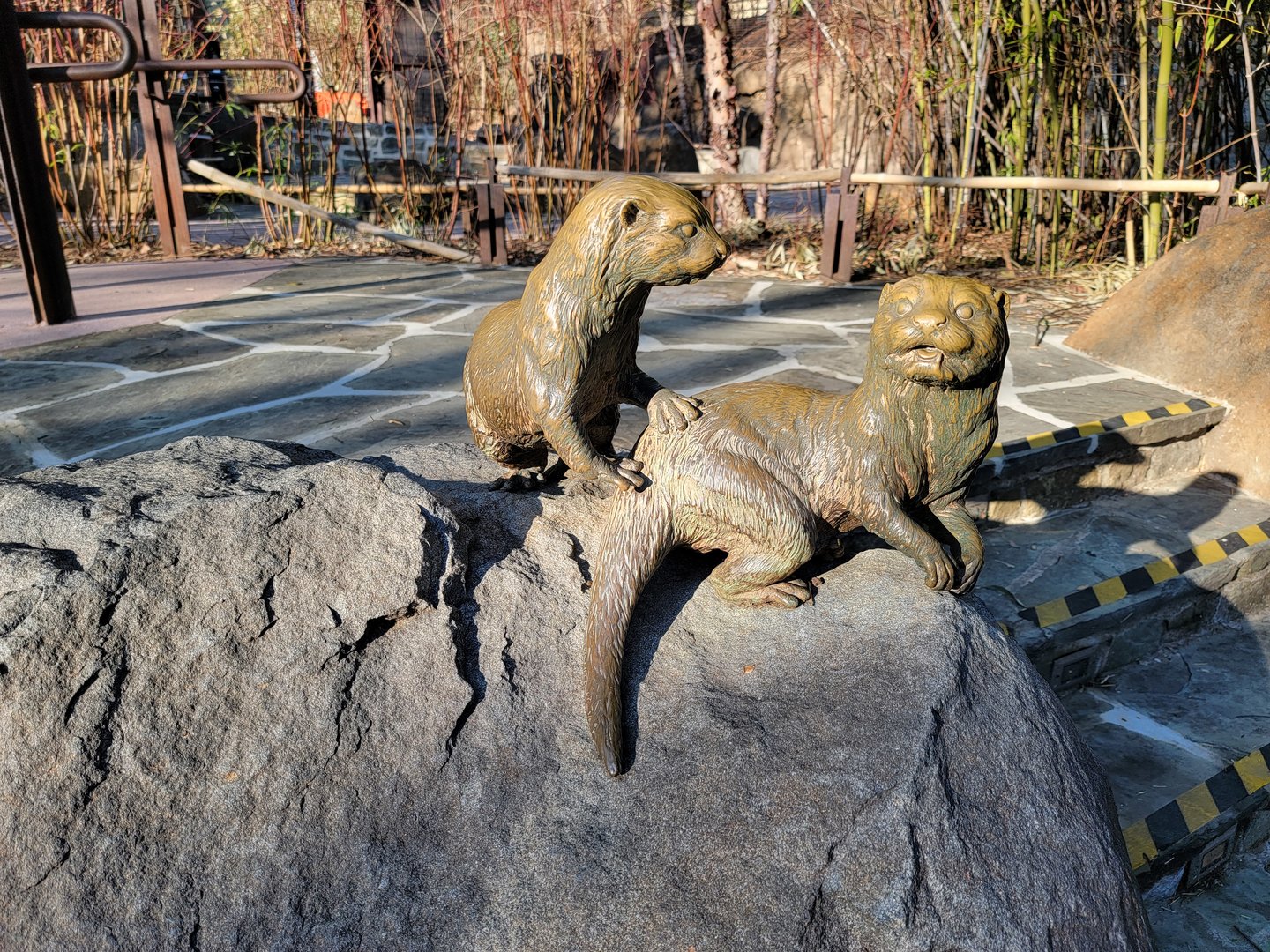 Smithsonian 2/22 - Asia Trail, Asian small-clawed otters, statue