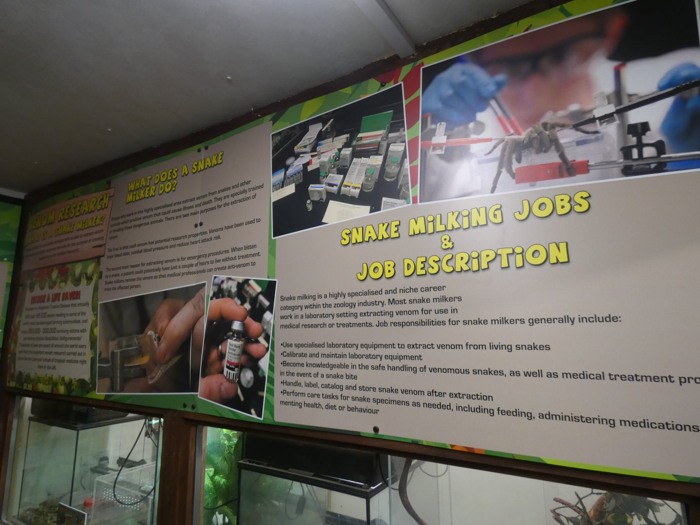 Snake milking signage