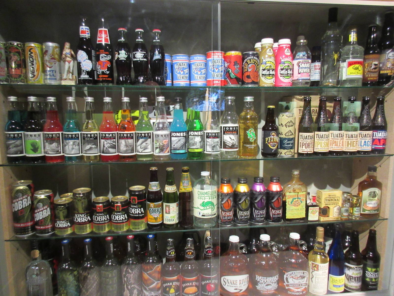 Snake-Themed Labels on Drinks