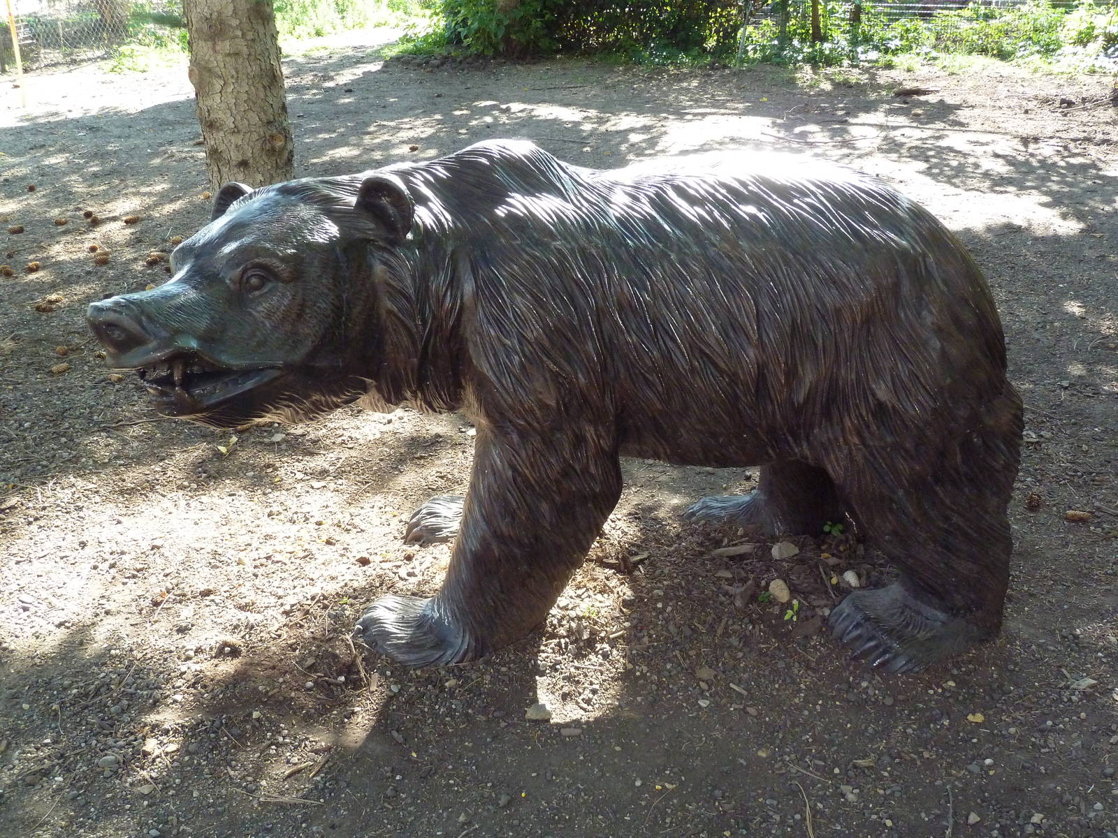 Snarling Bear Statue