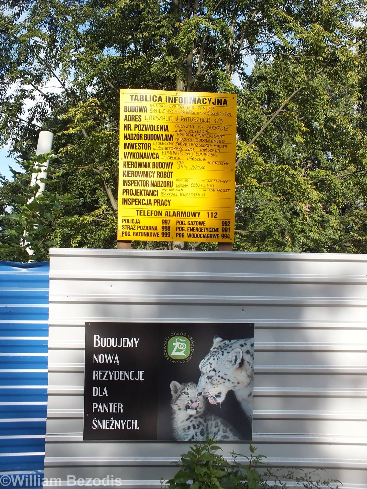 Snow Leopard Construction Sign