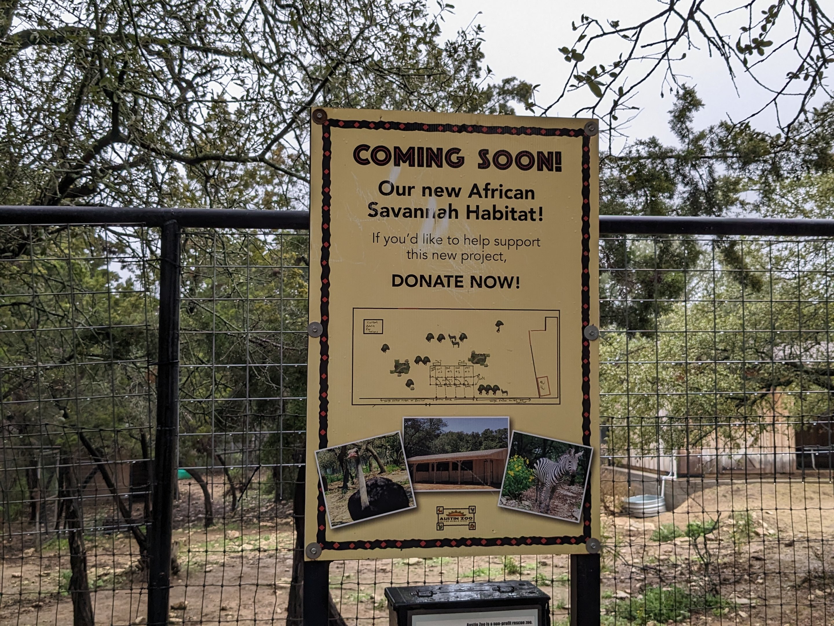 Solicitation for donations for new savannah habitat
