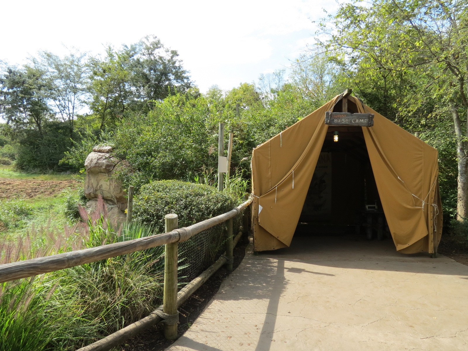 Southern White Rhinoceros Exhibit - Pathside Tent