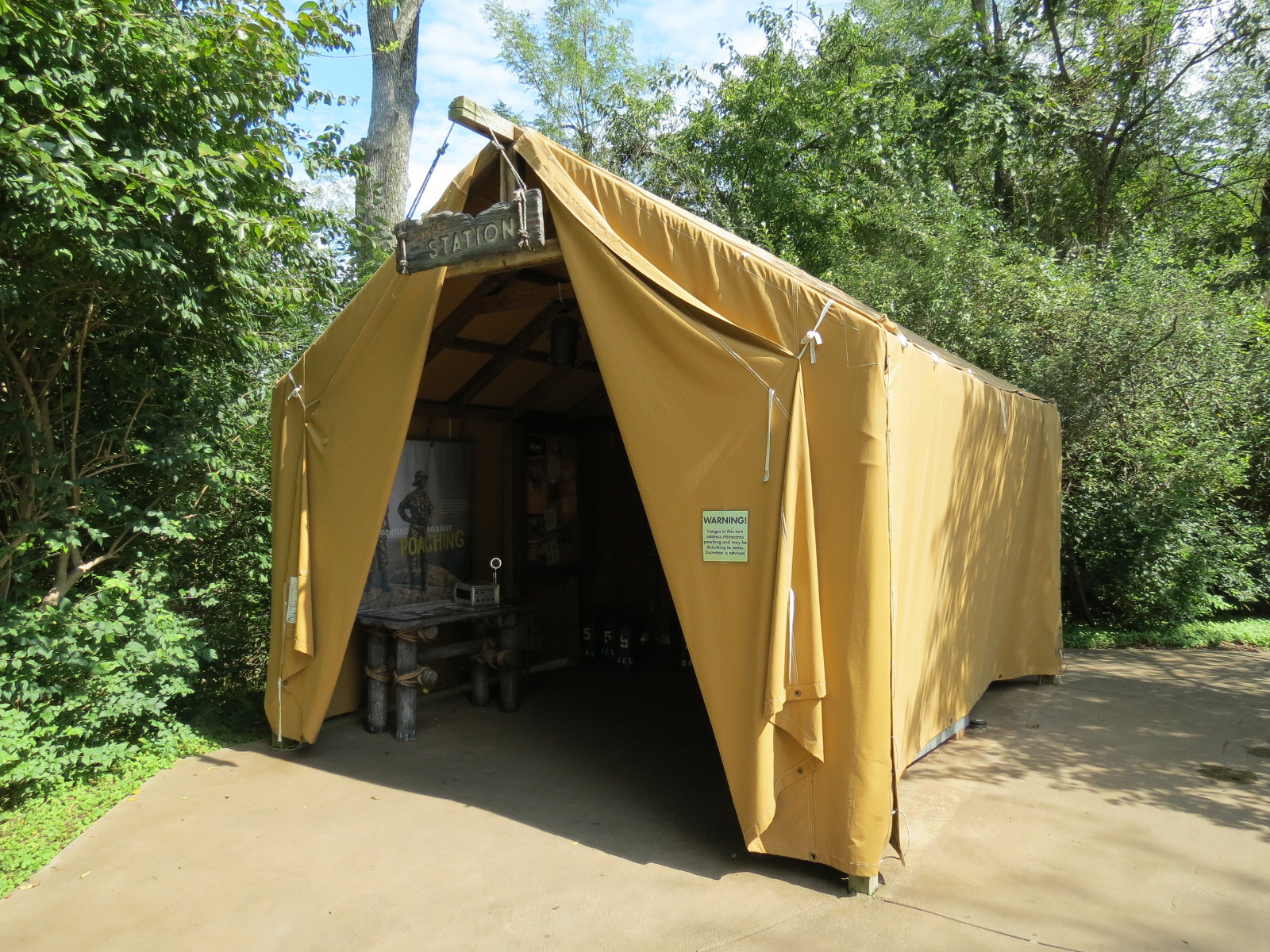 Southern White Rhinoceros Exhibit - Pathside Tent