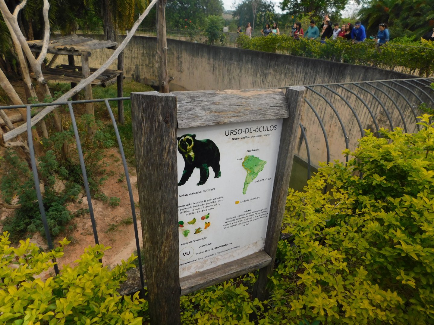 Spectacled-bear sign - Brasilia zoo