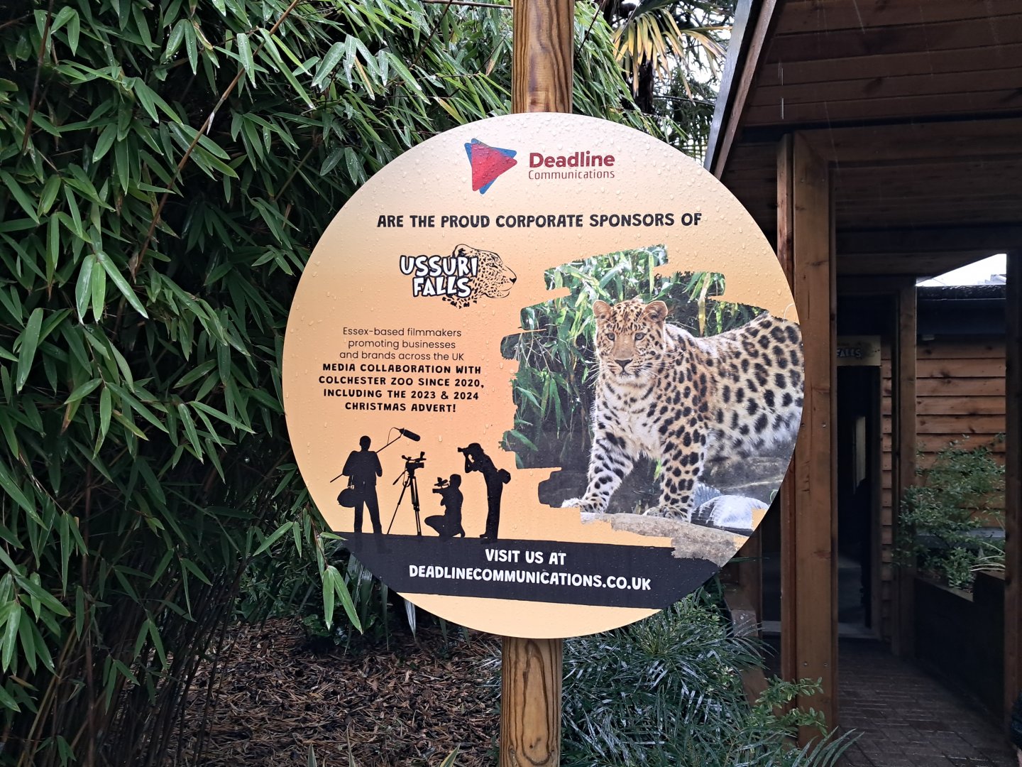 Sponsor signage at the upper Ussuri Falls viewing area- 5/1/2025