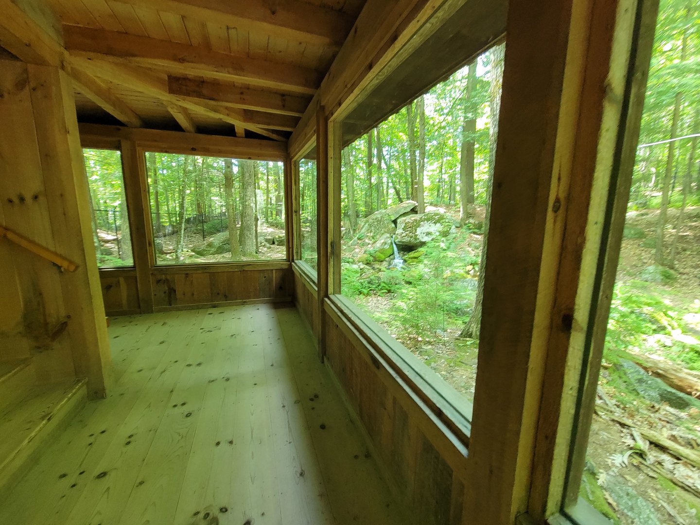 Squam Lakes NSC, 7/22 - Black bear viewing windows, stairs to second floor