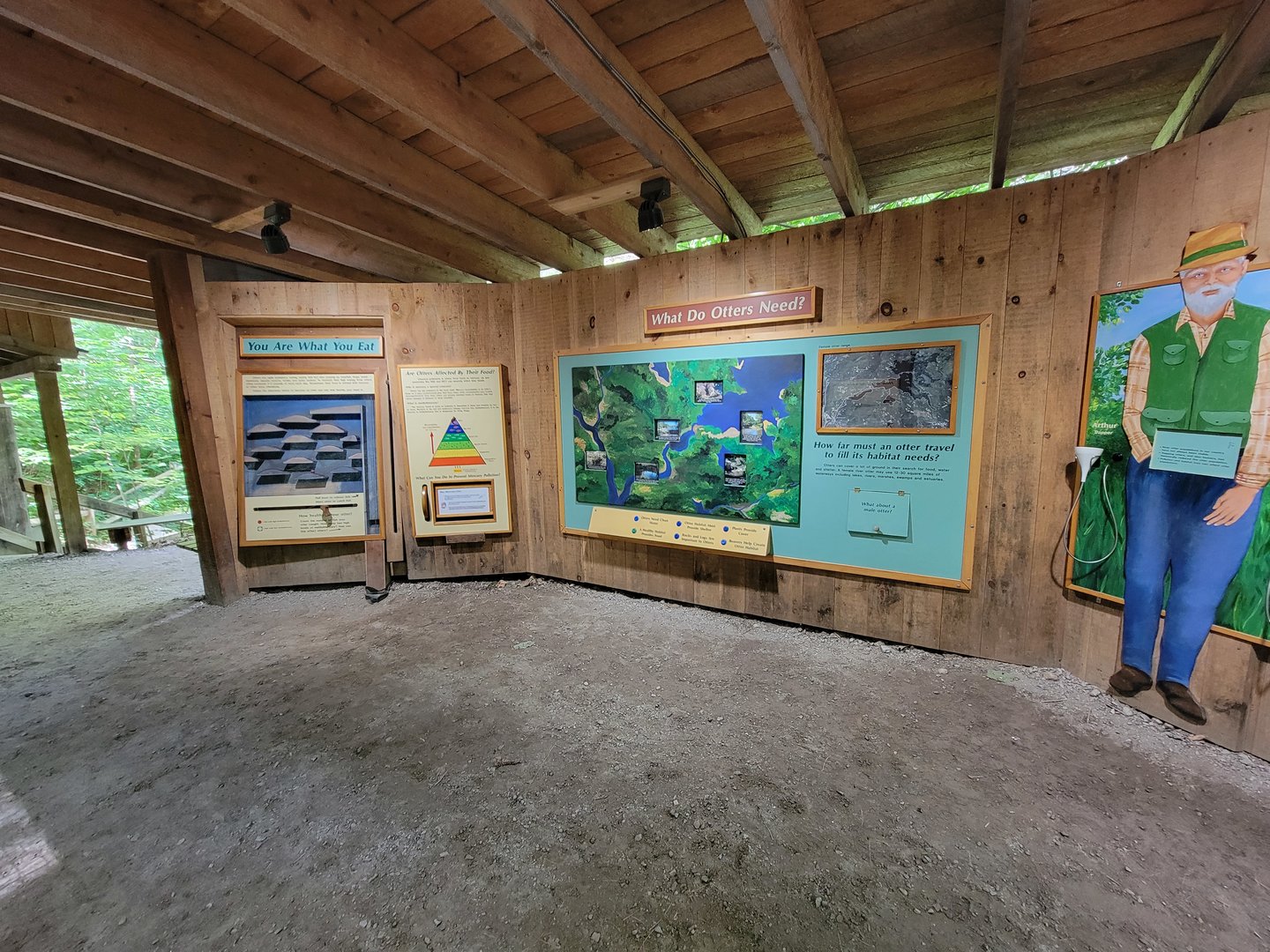 Squam Lakes NSC, 7/22 - North American river otter interactive info boards