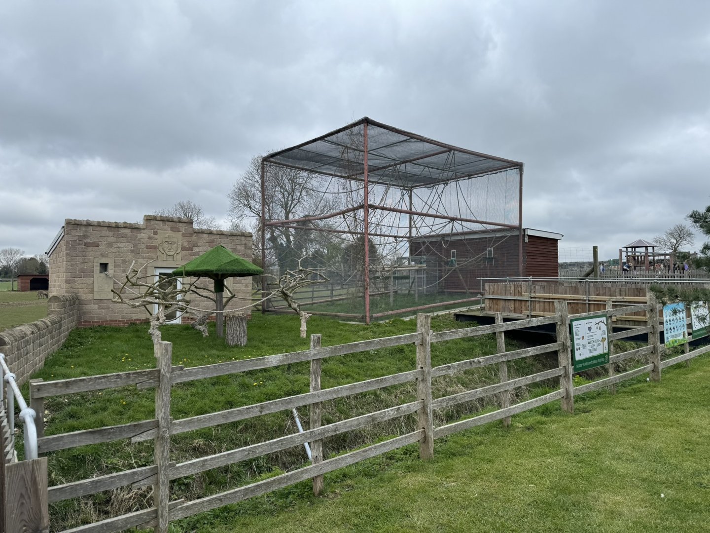 Squirrel Monkey Enclosure at Wolds Wildlife Park (March 2024)