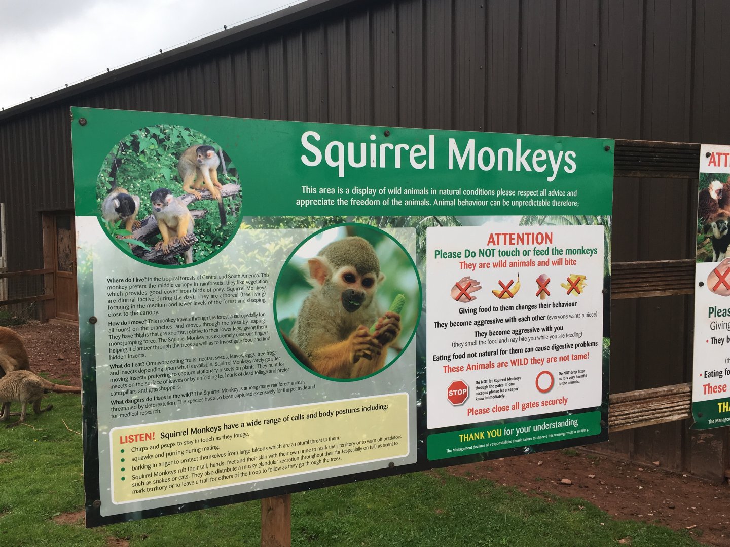 Squirrel monkey signage 020817
