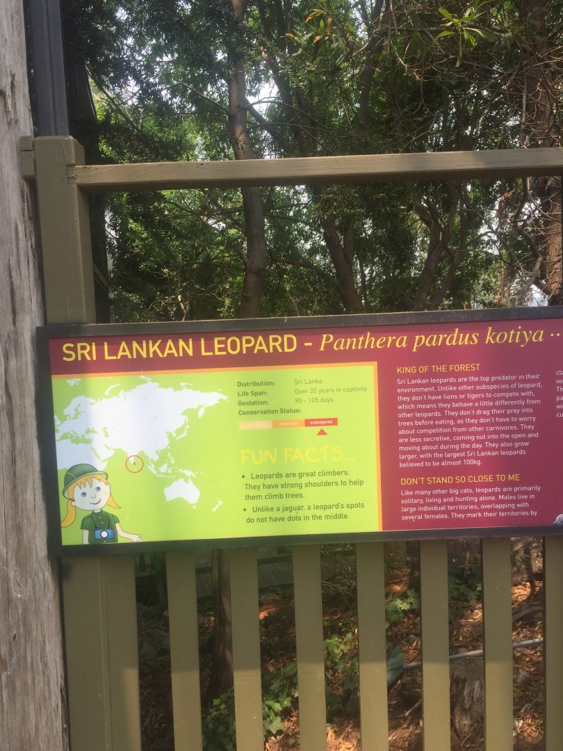 Sri Lankan Leopard Information Sign