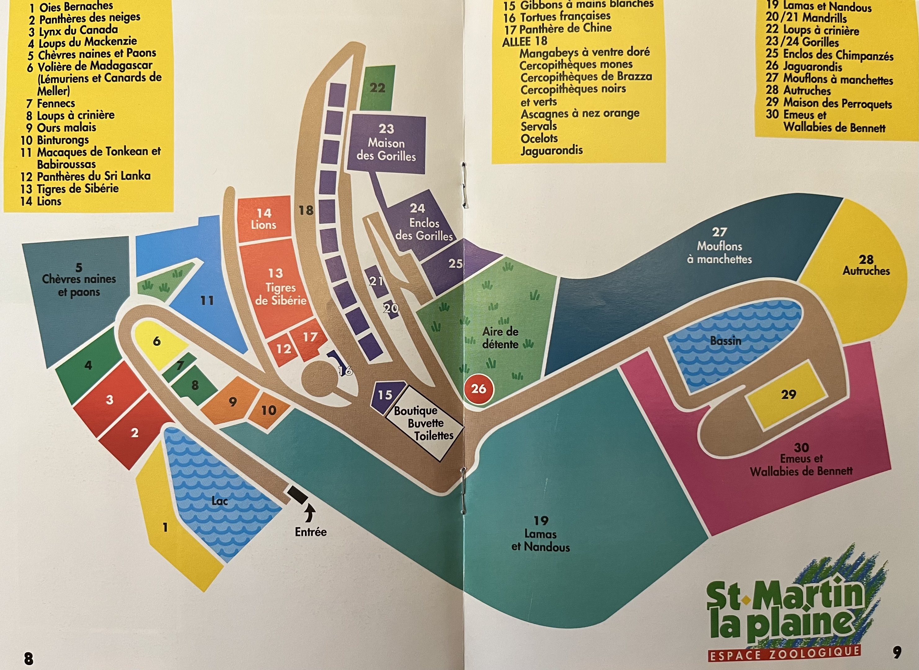 St. Martin La Plaine Zoo Map - 1990