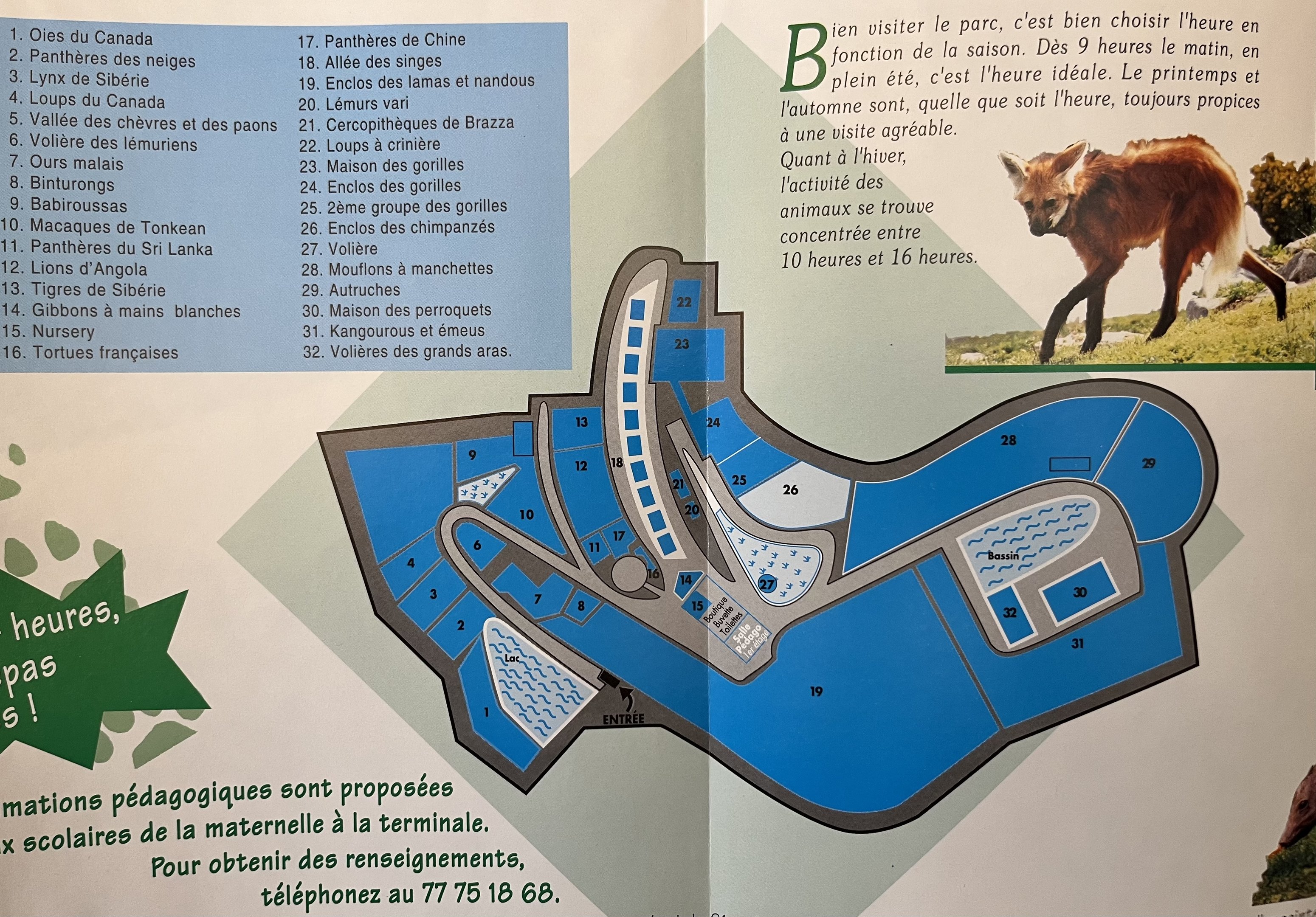 St. Martin La Plaine Zoo Map - circa 1996
