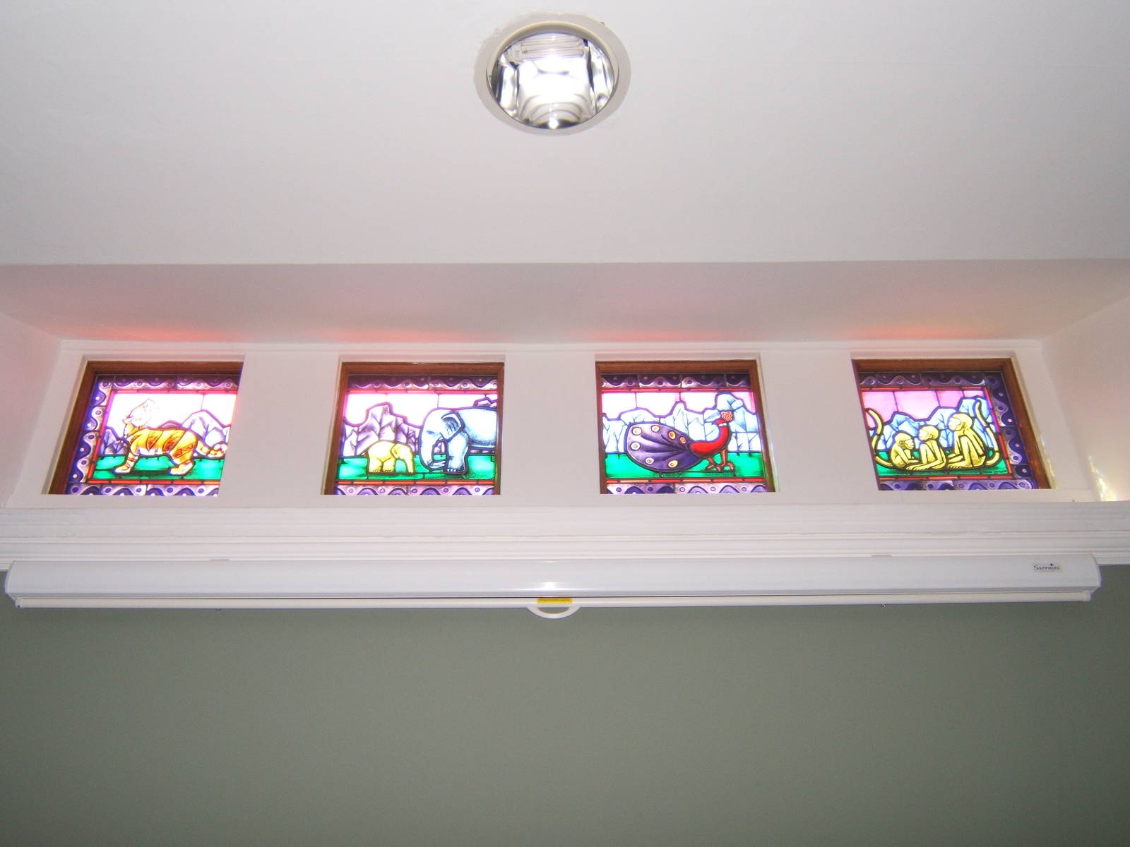 Stained Glass windows in the restored members room