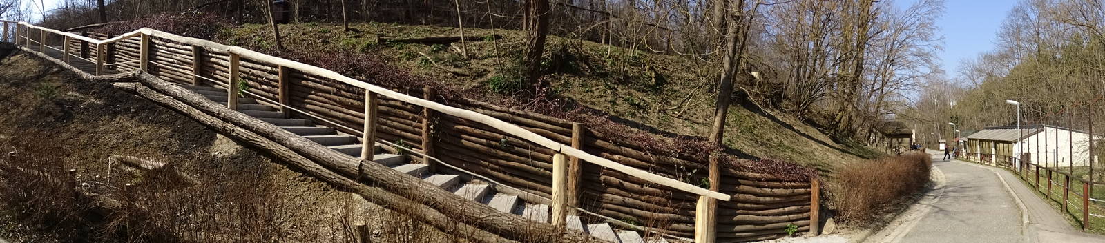 Stairs to snow leopards, small mammal enclosures