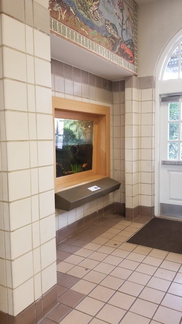 Staten Island Zoo - Unviewable exhibit in hallway (roped off)