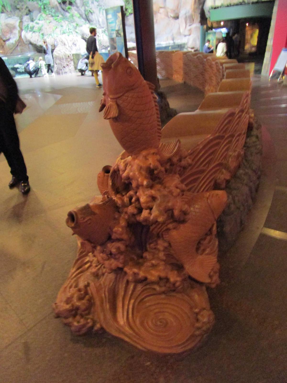 Statue at end of low banister