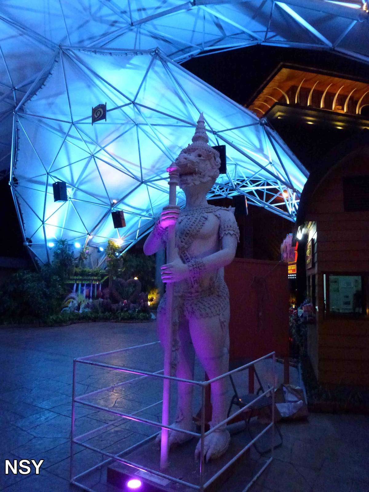 Statue at entrance, June 2013.