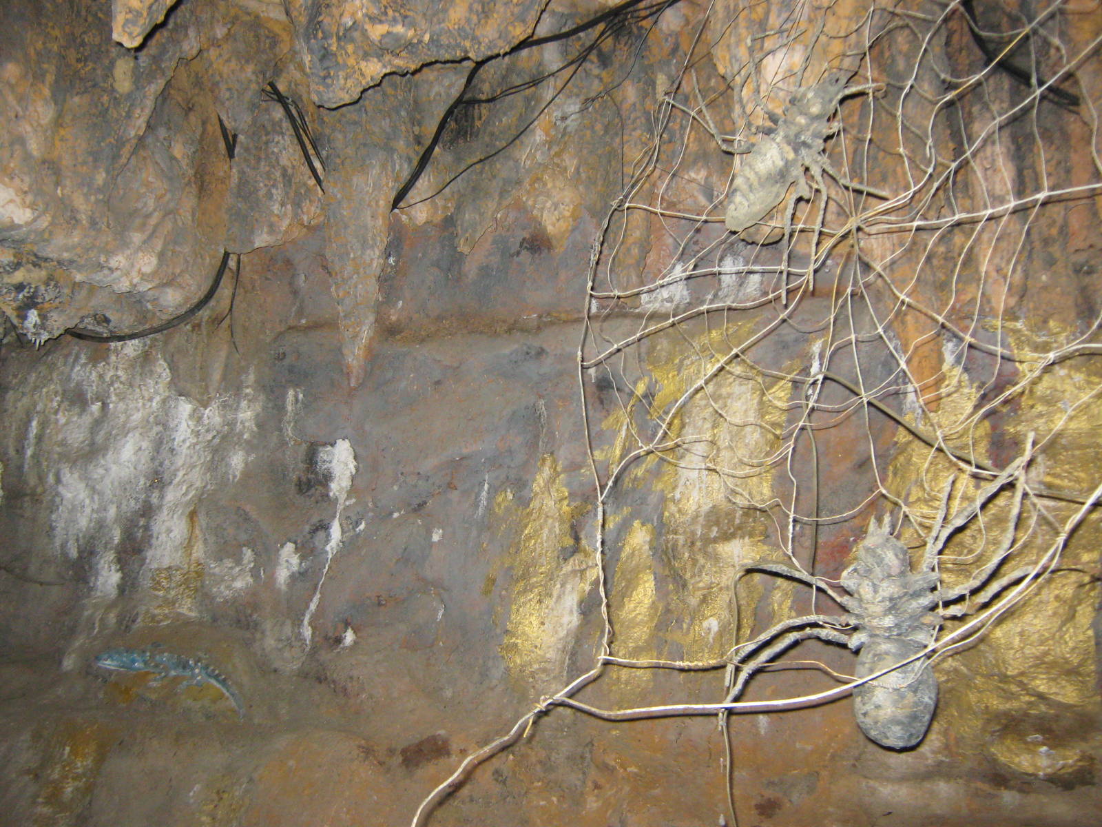 statues in faux cave