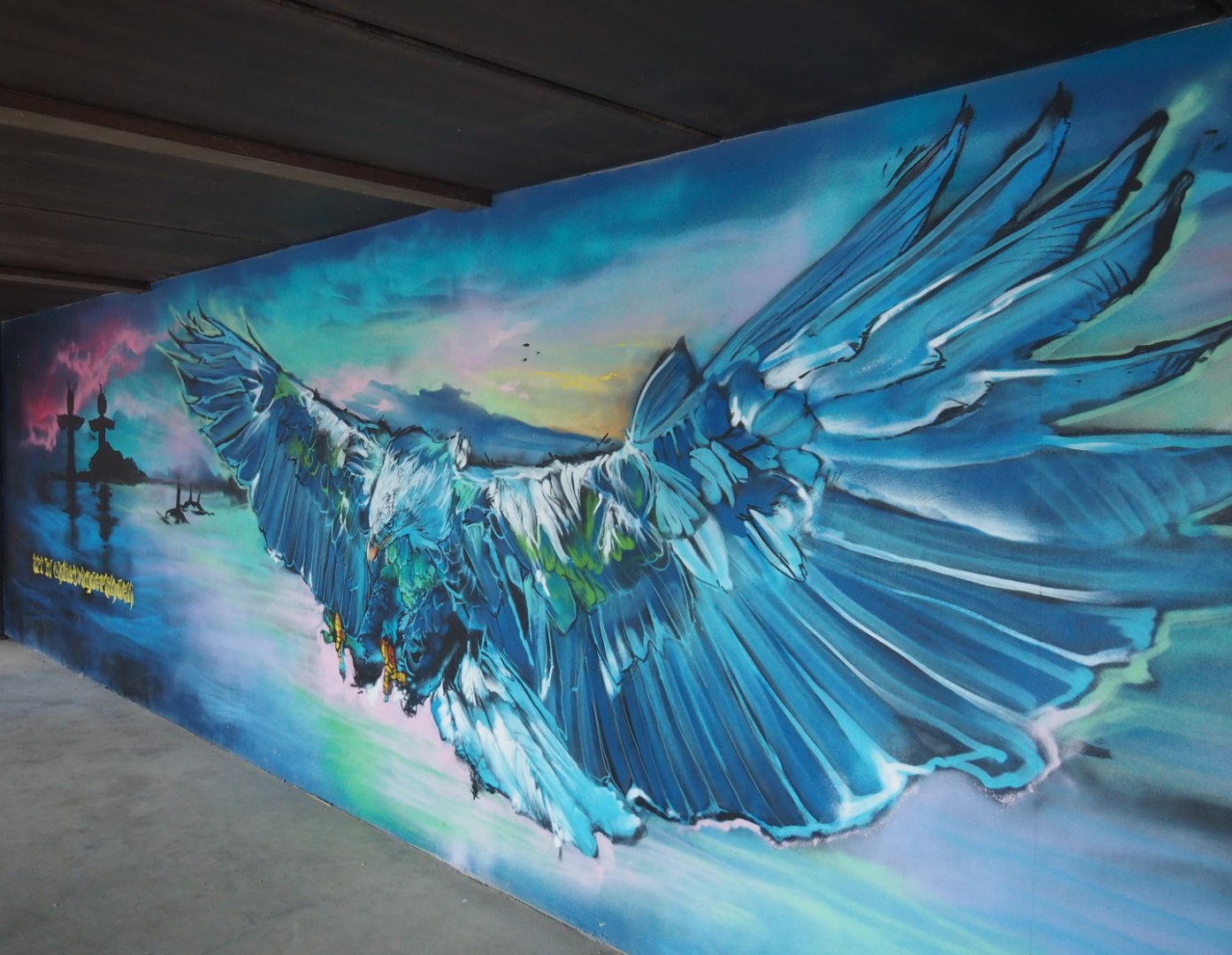 Steller's sea lion underwater viewing area mural, 2022-06-28