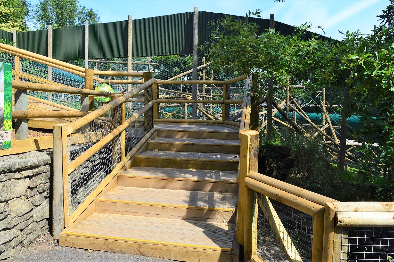 Steps to new viewing point for new orang enclosure