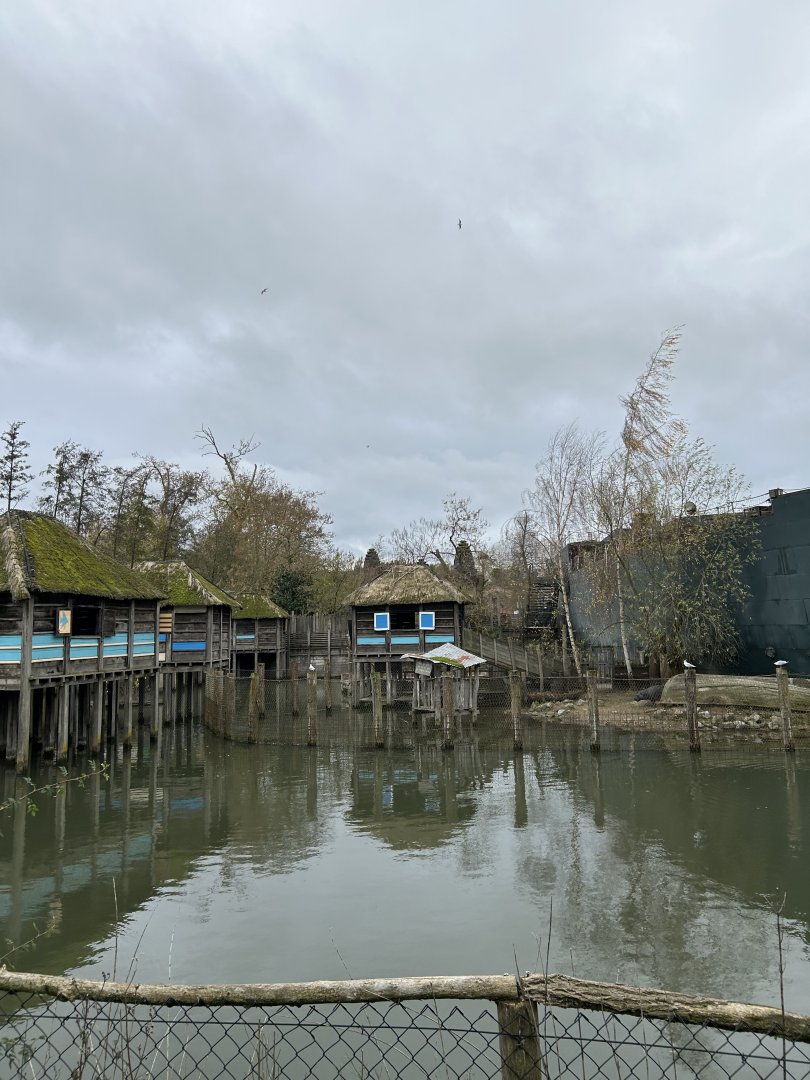 Stilt village seen from the train route