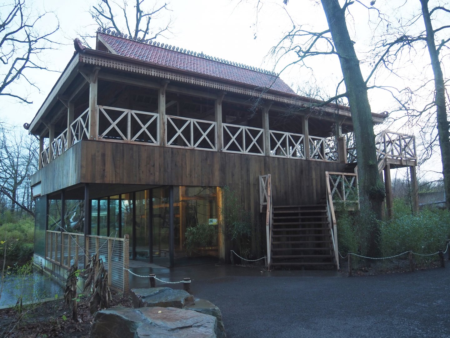 Sulawesi crested macaque house with new viewing area on top, 2024-01-01
