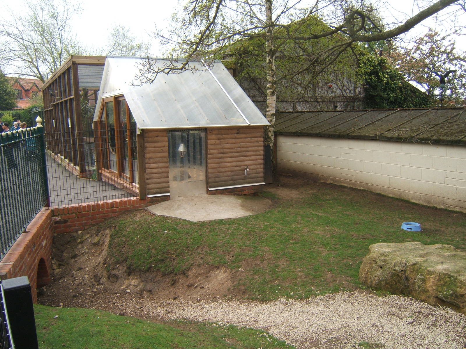 Sulcatta House and view of part of the enclosure they share with the Parma