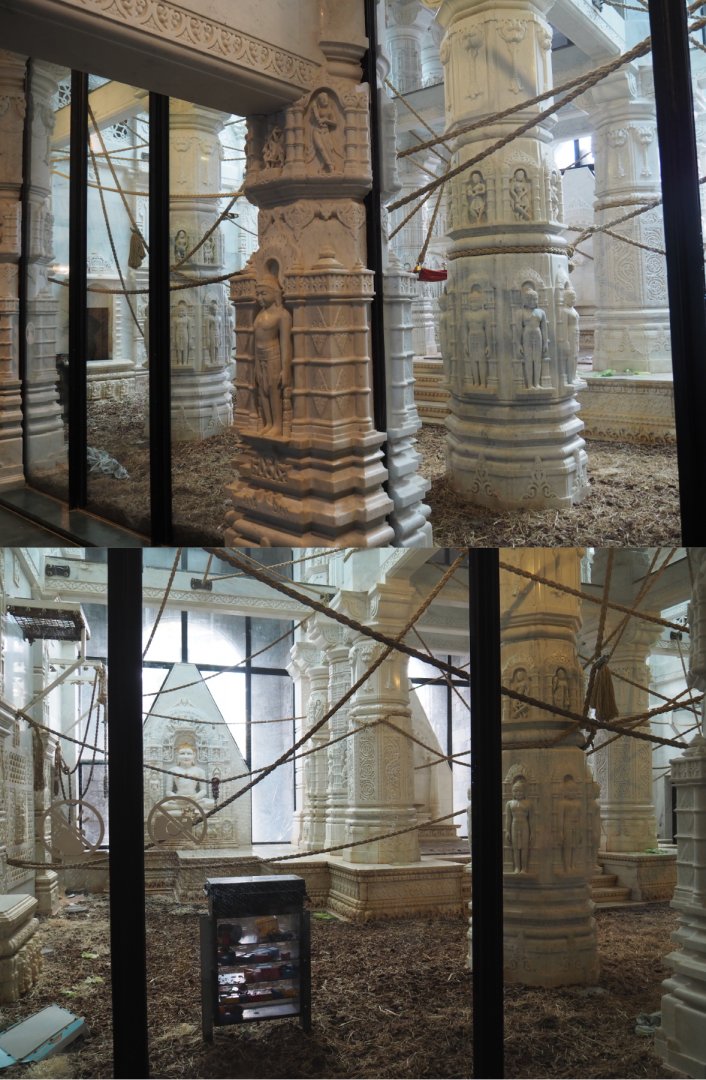 Sumatran orangutan indoor housing in the orangutan temple, 2020-09-02