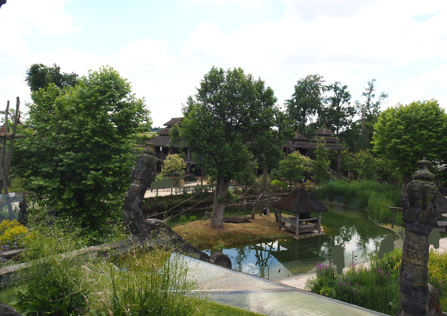 Sumatran orangutan island seen from the top of the Flower Temple, 2022-06-28
