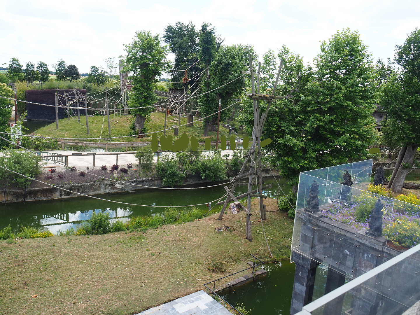Sumatran orangutan islands seen from the top of the Flower Temple, 2022-06-28