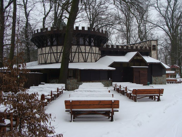 Summer restaurant on the area zoo