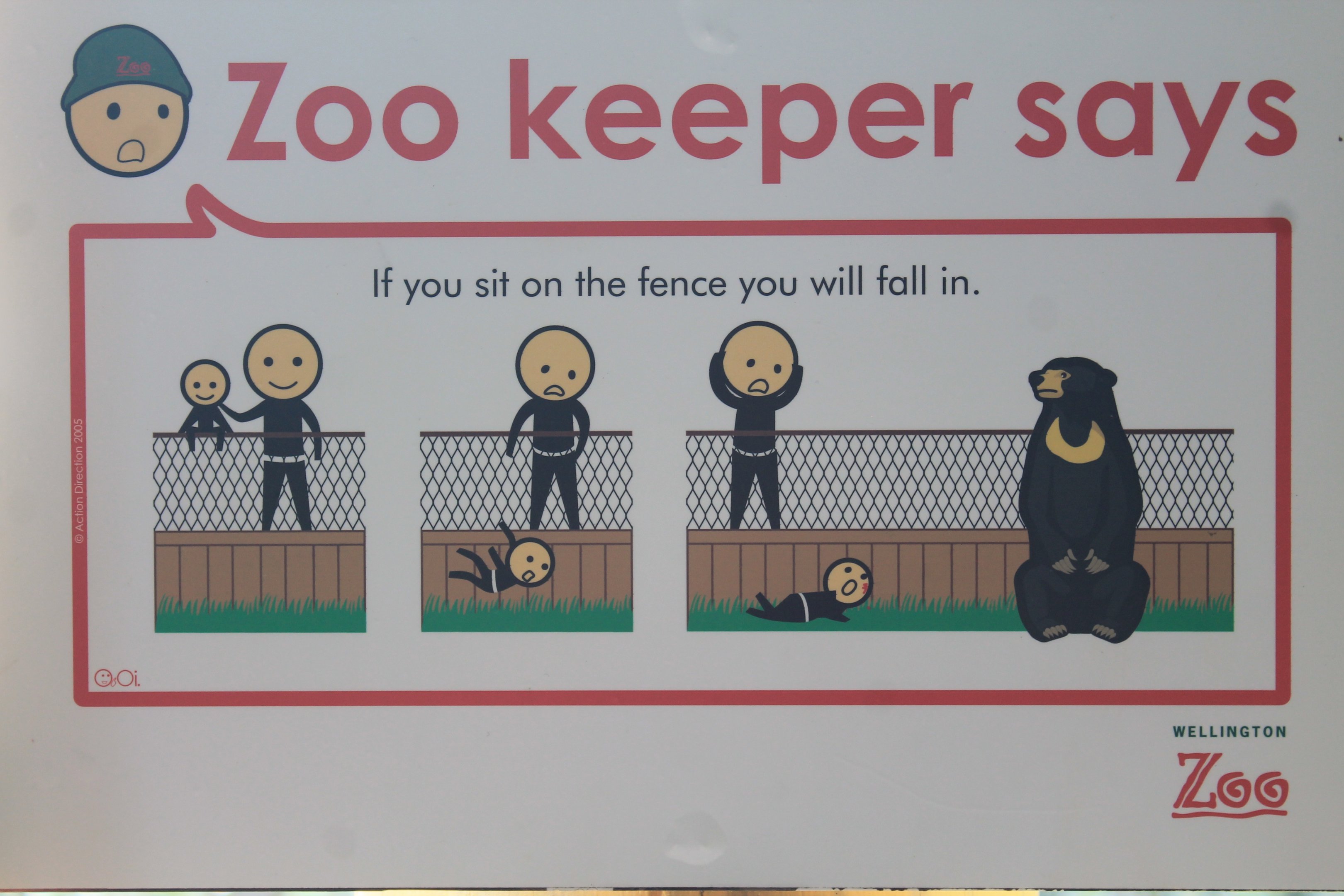Sun Bear warning signage