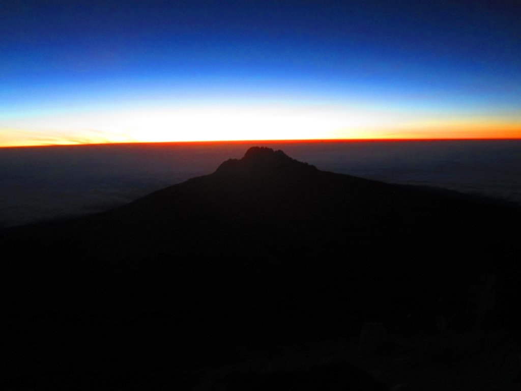 Sunrise from Kibo, Mawenzi in foreground